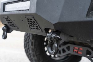 Ford F-150 Tow Hook to Shackle Conversion Kit - Front - Rough Country - D-Ring Combo - Black - '09-'20